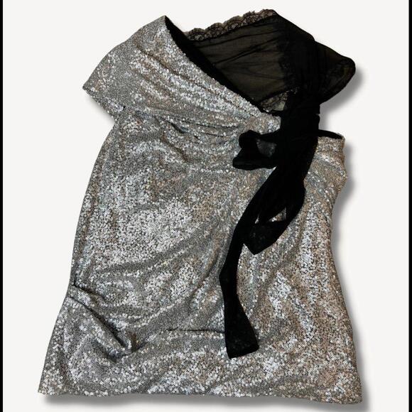 Robert Rodriguez Asymmetrical Sequined Top Large - Picture 1 of 12